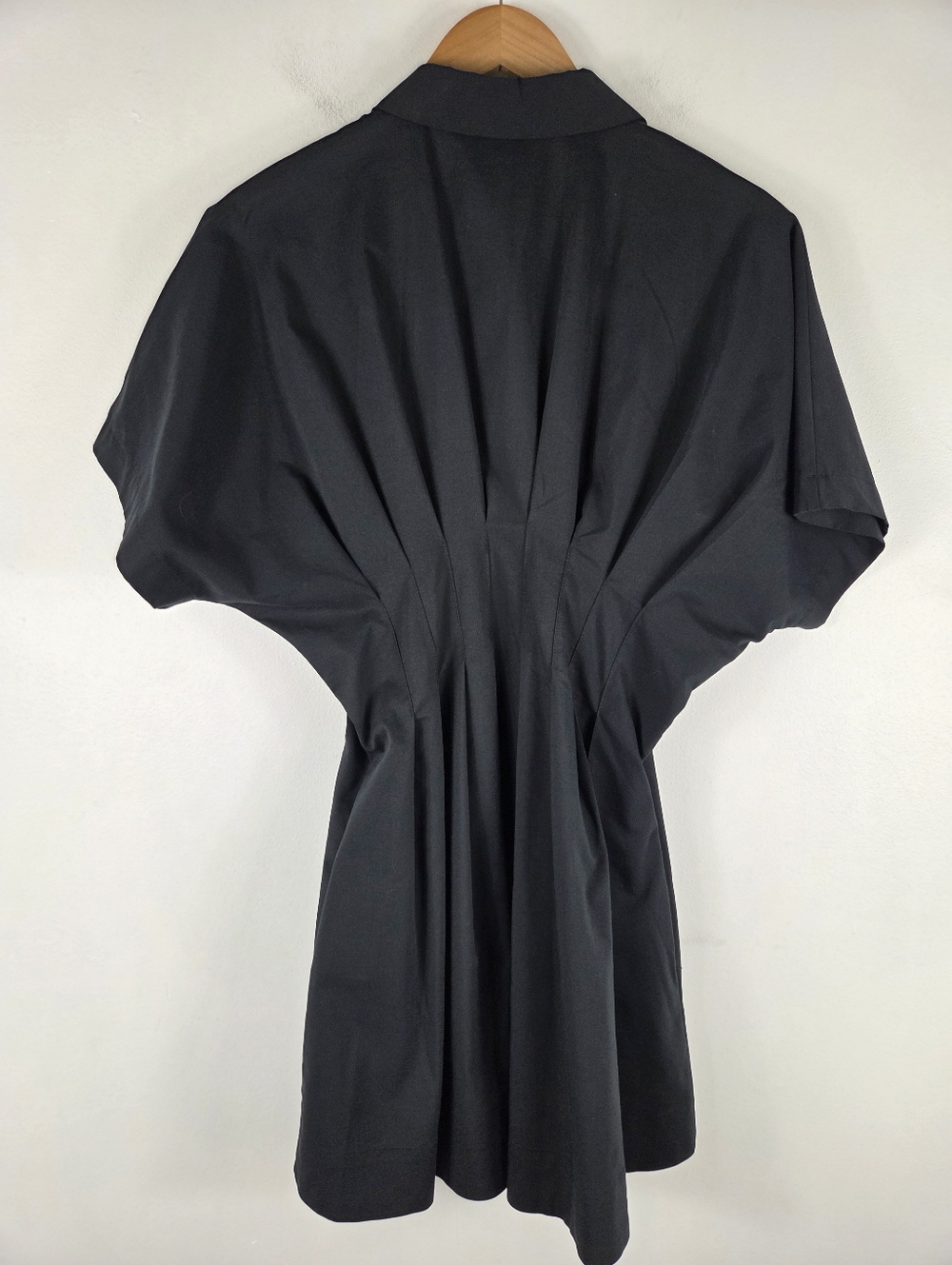 Anthro Exquise Tobie Button Up Pintuck Kimono Sleeve Fit & Flare Shirt Dress - Picture 7 of 14